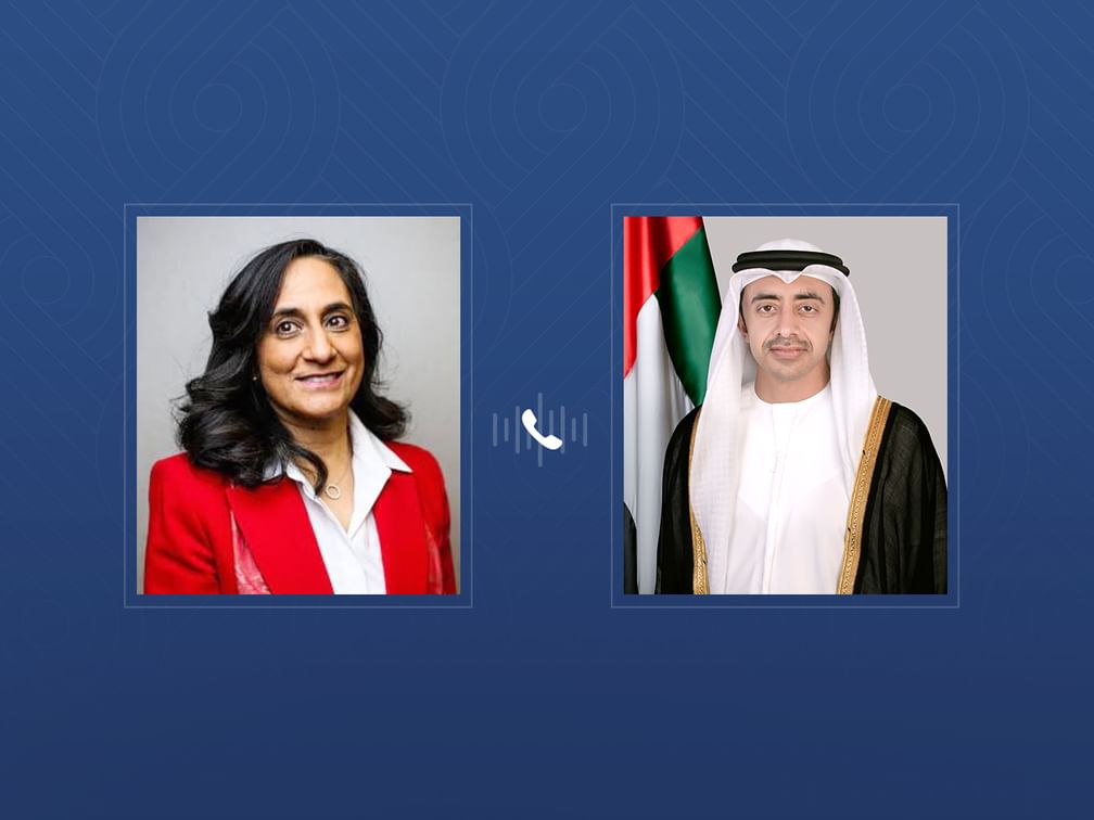 عبدالله بن زايد يبحث هاتفياً مع وزيرة خارجية كندا العلاقات الثنائية ويهنئها بإنجاز بنود اتفاقية الشراكة الاقتصادية الشاملة بين البلدين