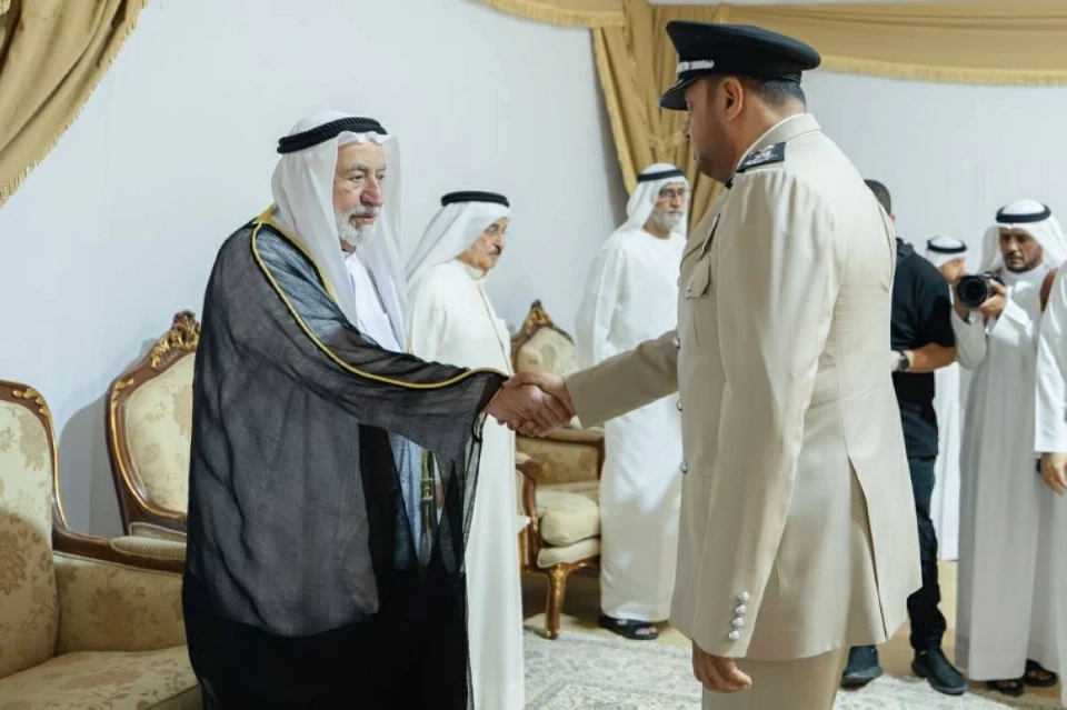 سلطان والمعلا وسعود بن صقر يقدمون واجب العزاء في وفاة محمد بن سالم